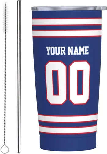 Vista 25 de Arizona - Vaso aislado personalizado con número de nombre, vasos de fútbol personalizados con pajita, taza de viaje personalizada para café, regalos