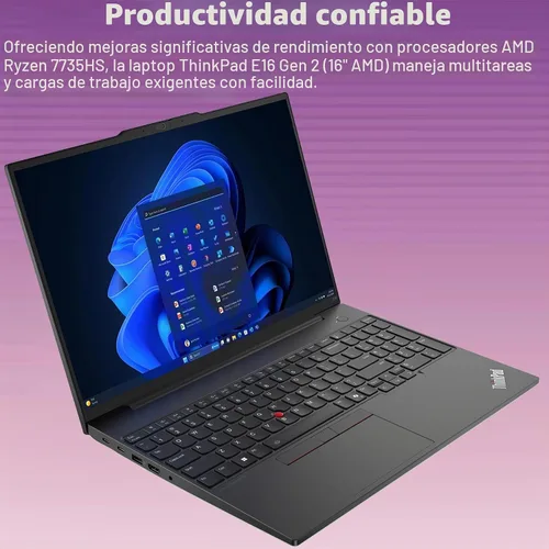 Vista 13 de Lenovo ThinkPad E16 Gen 2 AMD Ryzen 7 7735HS 16 FHD+ 16GB 512GB SSD Laptop