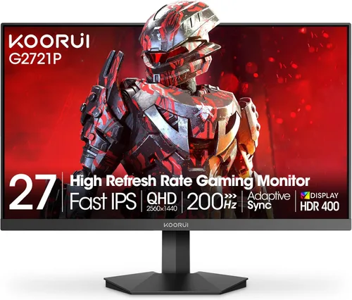 Vista 15 de KOORUI - Monitor para juegos, pantalla Nano IPS QHD de 24", monitor de computadora 1440P 165Hz, pantalla PC 2K de 1ms, 100% sRGB, sincronización