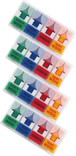 Vista 9 de Banderas de mensajes de colores surtidos, firmar aquí/notarizar/inicial aquí/letrero y fecha, 600 páginas en total, 0.98 x 1.77 pulgadas de ancho