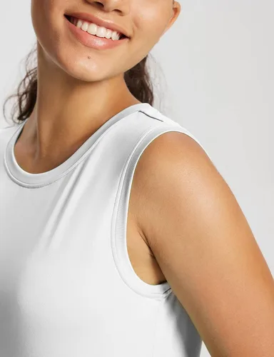 Vista 4 de BALEAF Camiseta sin mangas de entrenamiento para mujer, atlética, tenis, ejercicio, correr, con abertura lateral