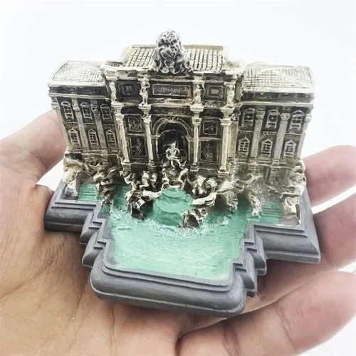 Vista 4 de Wedarego Roma Italia 3D Fontana di Trevi Resina Decoración de mesa de escritorio Decoración hecha a mano Ornamento Turístico Souvenir Collection