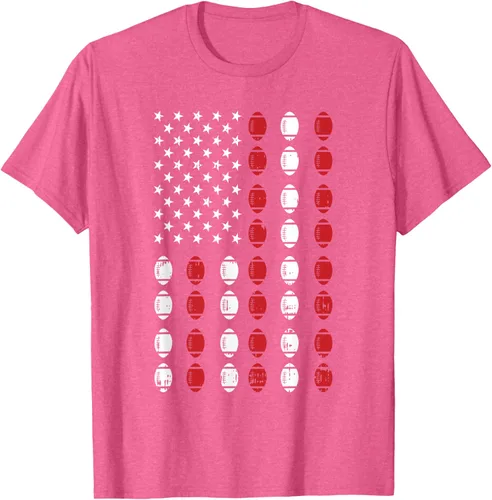Vista 29 de Camiseta patriótica de jugador atleta del 4 de julio de fútbol americano, Negro