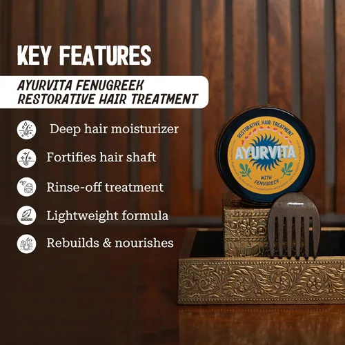 Vista 2 de Tratamiento capilar – Máscara restauradora de fenogreco para hombres y mujeres – Nutritiva, hidratante e hidratante – Mejor crecimiento del cabello