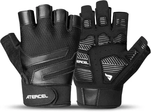 Vista 7 de ATERCEL Guantes de entrenamiento de gimnasio para hombres y mujeres, guantes de levantamiento de pesas con excelente agarre, guantes ligeros