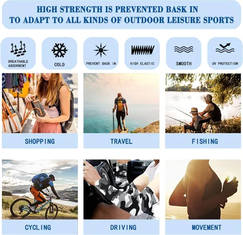 Vista 33 de CLOHOMIN Mangas para brazos, protección solar, mangas de compresión, cubierta de tatuaje para mujeres y hombres, manga deportiva atlética refrescante