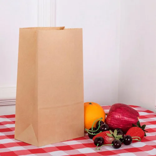 Vista 6 de Perfect Stix Bolsas de papel kraft marrón de 6 libras para llevar - Paquete de 500