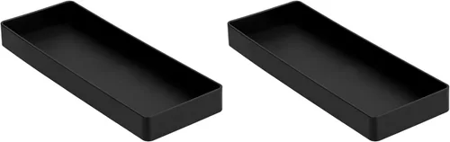 Vista 9 de Amazon Basics Organizador de escritorio rectangular de plástico, bandeja de accesorios de media altura, 9.4" x 3.3" x 1", negro