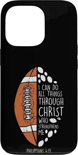 Vista 10 de Funda de regalo para iPhone 16 American Football I can do things Bible God Jesus