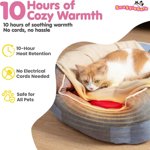 Vista 2 de Cama para mascotas, con almohadilla de calefacción para calentar en microondas