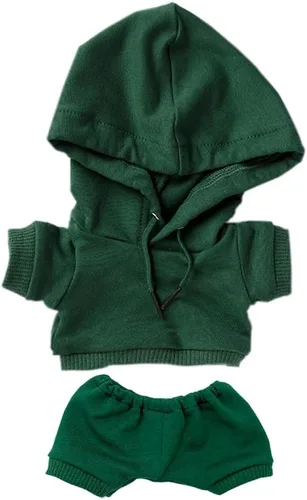 Vista 14 de niannyyhouse Ropa deportiva de felpa de 7.9 in, ropa deportiva elástica y sólida, con capucha, pantalones, juguete de peluche suave, accesorios