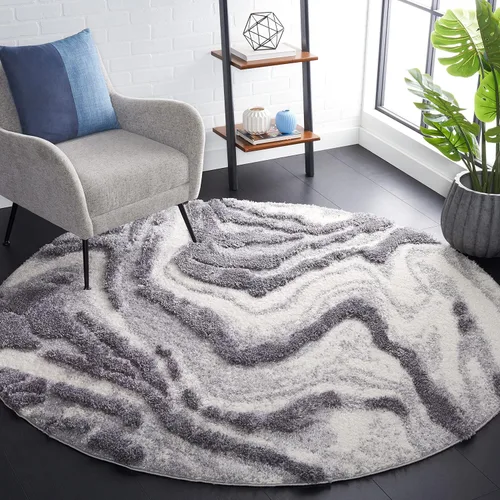Vista 7 de SAFAVIEH Hi-Lo Shag Collection - Alfombra para pasillo, 2 pies 2 pulgadas x 8 pies, color gris y gris claro, diseño abstracto, no desprende pelusa