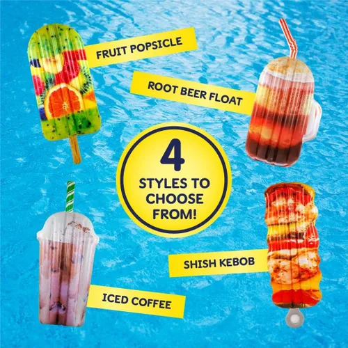 Vista 9 de Flotador de cerveza de raíz y fideos – Tubo flotante de piscina, balsas inflables para niños y adultos – Flotador inflable grande para natación