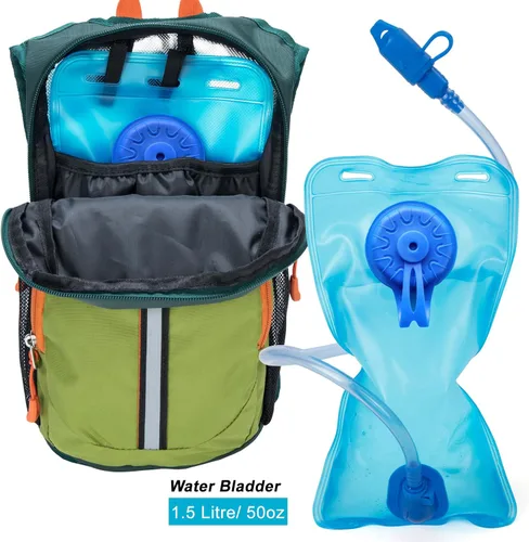 Vista 5 de Ivygreen Mochila de hidratación para niños, mochila de senderismo para niños o niñas con vejiga de agua de 1.5 L
