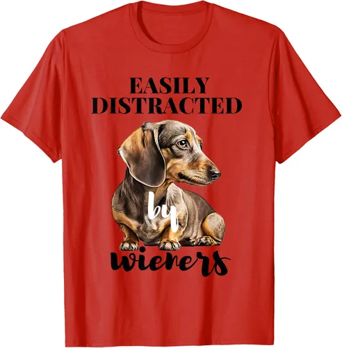 Vista 55 de Easy Distracted By Wieners Dachshund - Camiseta divertida para perro Weiner, Azul