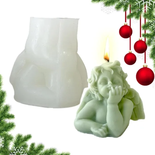 Vista 13 de Molde de vela de ángel de silicona, Molde de forma de ángel lindo, Molde de vela de ángel 3D, Molde para hacer velas, Molde de aromaterapia, Molde