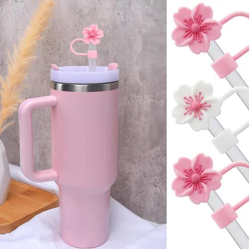 Vista 5 de Stanley Cup - Paquete de 6 tapas de popote para vaso Stanley, compatibles con vaso Stanley de 40 onzas, puntas de popote de silicona reutilizables a