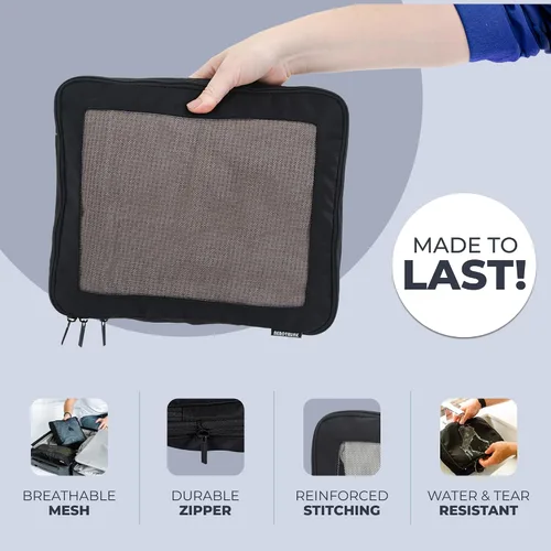 Vista 4 de Aerotrunk Cubos de embalaje de compresión para maletas, organizadores de equipaje de compresión con doble cremallera, cubos de equipaje de viaje