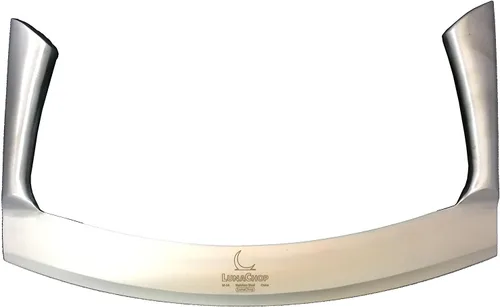 Vista 4 de Mezzaluna - Cuchillo para picar verduras para ensalada picada, cuchillo industrial para pizza (hoja de 14 pulgadas)
