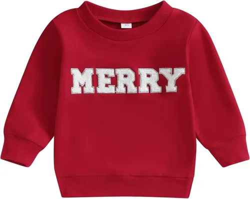 Vista 75 de YINGISFITM Sudadera de manga larga con cuello redondo para bebé, niña, niño, Navidad, suéter de manga larga, ropa de otoño