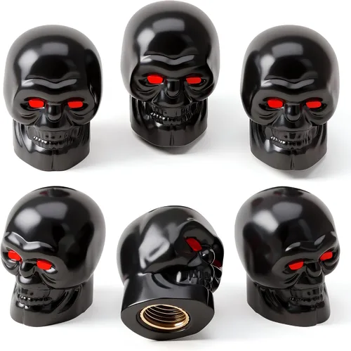 Vista 47 de 4 piezas de tapas de válvula de neumático estilo Cobra, forma de cabeza de serpiente, tapas universales de válvula de neumático con núcleo de cobre