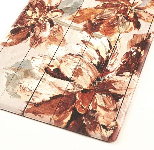 Vista 4 de J&V TEXTILES Tapete de cocina antifatiga para piso, alfombra corredor de cocina acolchada con temática en relieve, antideslizante, fácil de limpiar