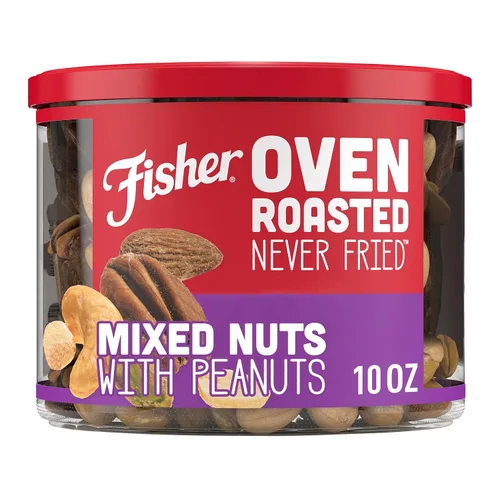 Vista 19 de FISHER Oven Roasted Never Fried - Mezcla de frutos secos asados al horno, nunca fritos Pack Of 1, Healthy Snacks For Adults, No Added Oil, No
