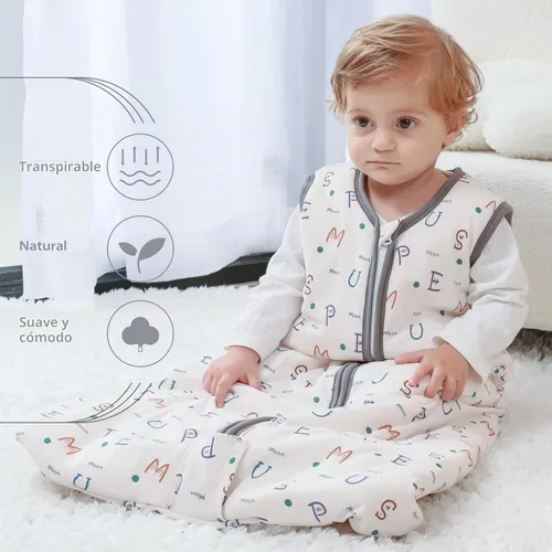 Vista 4 de Mosebears Saco de Dormir para Bebé, Manta Vestible de Invierno con Cremallera de 2 Vías, 2.5 TOG Saco de Dormir de Algodón Unisex