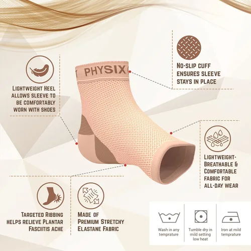 Vista 5 de Physix Gear Calcetines para fascitis plantar para hombres y mujeres, mejores calcetines para el malestar del pie y soporte del arco, calcetines