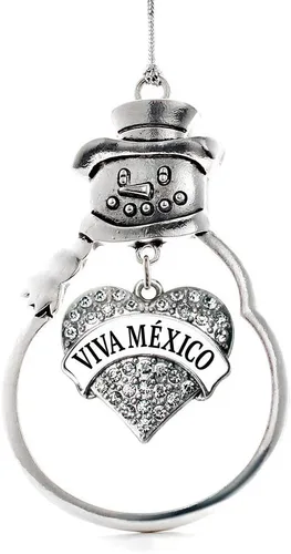 Vista 111 de Adorno de plata inspirada, diseño de muñeco de nieve con circonitas cúbicas