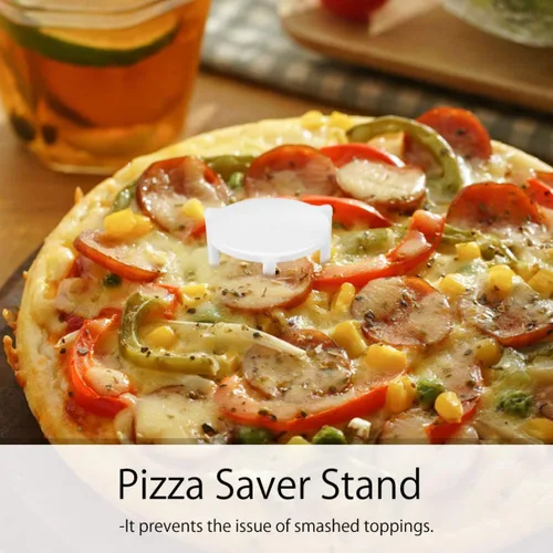 Vista 4 de Toyvian 100pcs soporte blanco plástico pizza trípode pila para restaurante contenedor pizza cajas