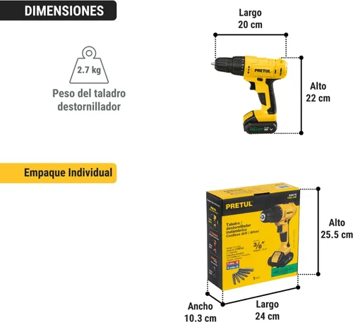 Vista 9 de Taladro inalámbrico, batería de iones de litio 12 V Pretul