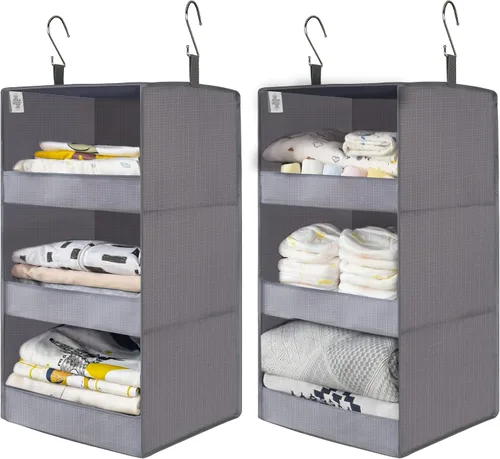 Vista 29 de GRANNY SAYS Organizador Colgante de 6 Estantes para Closet, Separable en 2 Paquetes de 3 Estantes Colgantes, Organizador Colgante para Dormitorio, 6