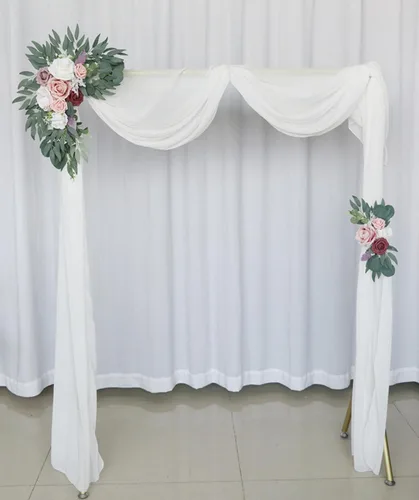 Vista 3 de MOJUN Paquete de 2 flores de arco de boda, guirnalda de flores artificiales para letrero de bienvenida, decoración floral, decoración de arco