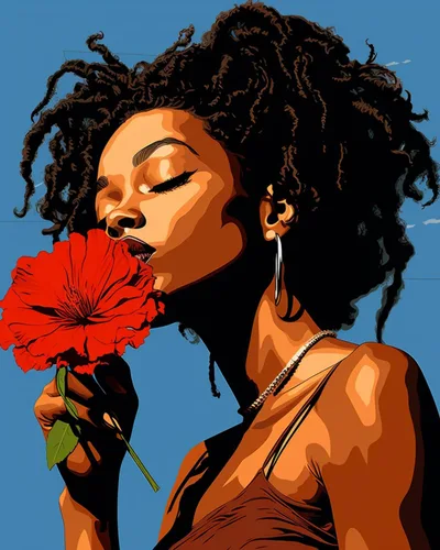 Vista 14 de Pintura por Números Afroamericana DIY Pintura Acrílica Kit de Pintura por Números para Niños Adultos Principiantes Chica Negra de Moda DIY Pintura