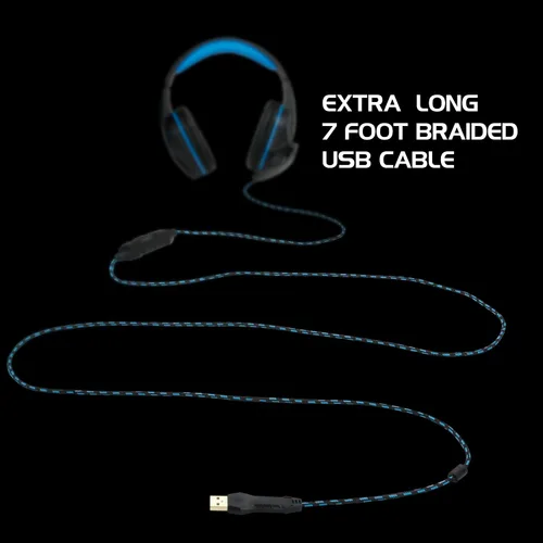 Vista 8 de Auriculares de PC para videojuegos para PS4 y ordenador con sonido envolvente 71 Auriculares de ordenador Voltaic PRO Esports con micrófono luz LED