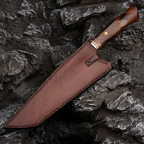 Vista 6 de Cuchillo de chef, cuchillo de cocina, 8.6 pulgadas de acero de Damasco VG10 con núcleo de acero, cuchillo de cocina, cuchillo de cocina de hierro