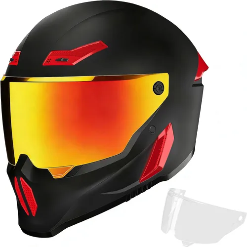 Vista 13 de Cascos para motocicleta MXJ Gear para hombres y mujeres adultos, Casco integral para motocicleta, MG666 aprobado por DOT, para carreras en la calle