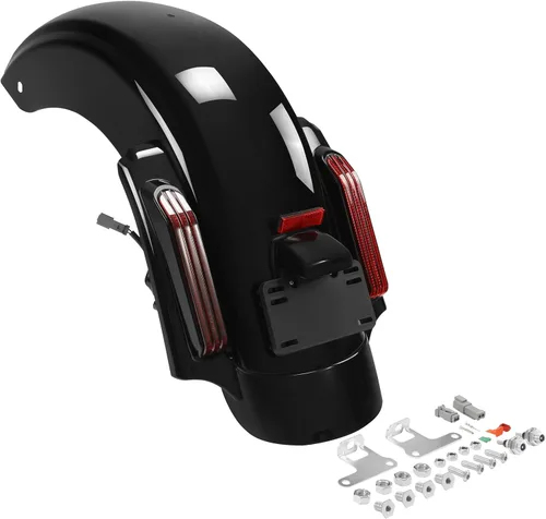 Vista 13 de TCMT Respaldo trasero con kit de luces LED para frenos, marcha atrás y señales de giro para Harley Touring Road King, Road Glide, Street Glide