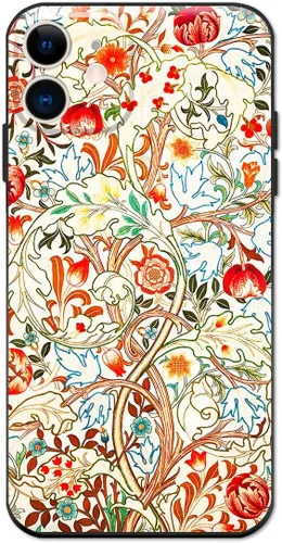 Vista 13 de Berkin Arts Funda de silicona compatible con iPhone 12 Pro Max con protector de pantalla de flores ornamentales intrincadas rosas