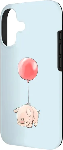 Vista 2 de Adorable Pig Flying Design Whimsical Piglet with Wings Case for iPhone 17