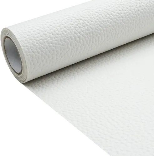 Vista 26 de Tela de cuero de imitación de textura litchi azul bebé PU 11.8x53.14 pulgadas (30x135 cm) de 1.13 mm de espesor para tapicería, manualidades
