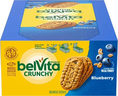 Vista 26 de belVita Bocadillos de galletas de desayuno, sabor a arándano, 5 paquetes