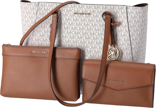 Vista 6 de Michael Kors Charlotte Bolso bandolera grande 3 en 1 de cuero