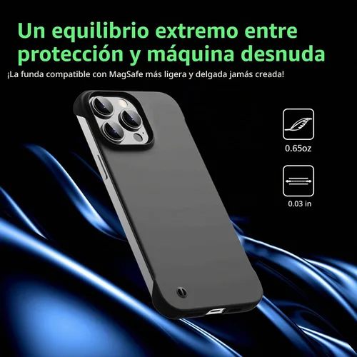 Vista 2 de GRECAZO - Funda magnética delgada para iPhone 14 Pro Max de 6.7" (2022), ultradelgada, ligera, duradera, sin marco, cubierta dura mate, compatible