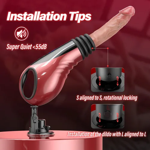 Vista 7 de Sex Machine Wireless Thrusting Dildo Vibrator, Remote Control Adult Toys