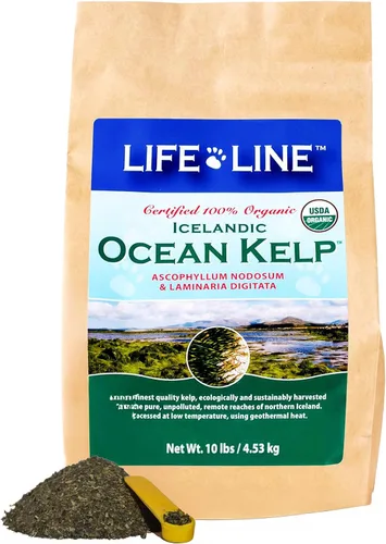 Vista 7 de Life Line - Suplemento orgánico de algas oceánicas para perros, gatos, caballos y ganado Fuente natural de yodo para la piel, pelaje brillante