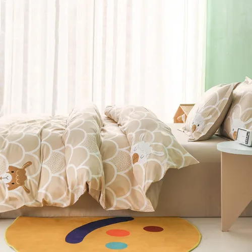 Vista 2 de Simple&Opulence Funda de edredón 100% algodón orgánico para niños y adolescentes, funda de edredón suave de 3 piezas con cierre de cremallera, juego