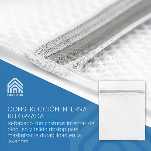 Vista 4 de Muchfun 3 bolsas de lavandería duraderas de malla de panal para prendas delicadas de 9 x 12 pulgadas (3 pequeñas) 36 ES Small