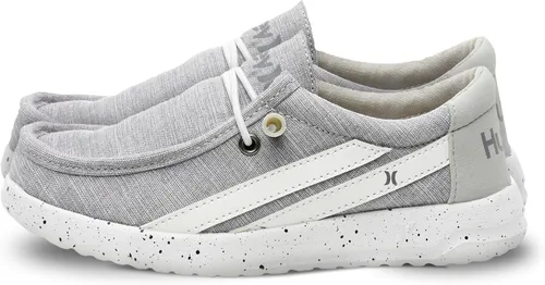 Vista 17 de Hurley - Mocasines elásticos con cordones para niños, zapatos de lona para niños y niñas - Cómodos, duraderos, elegantes - Zapatillas de moda